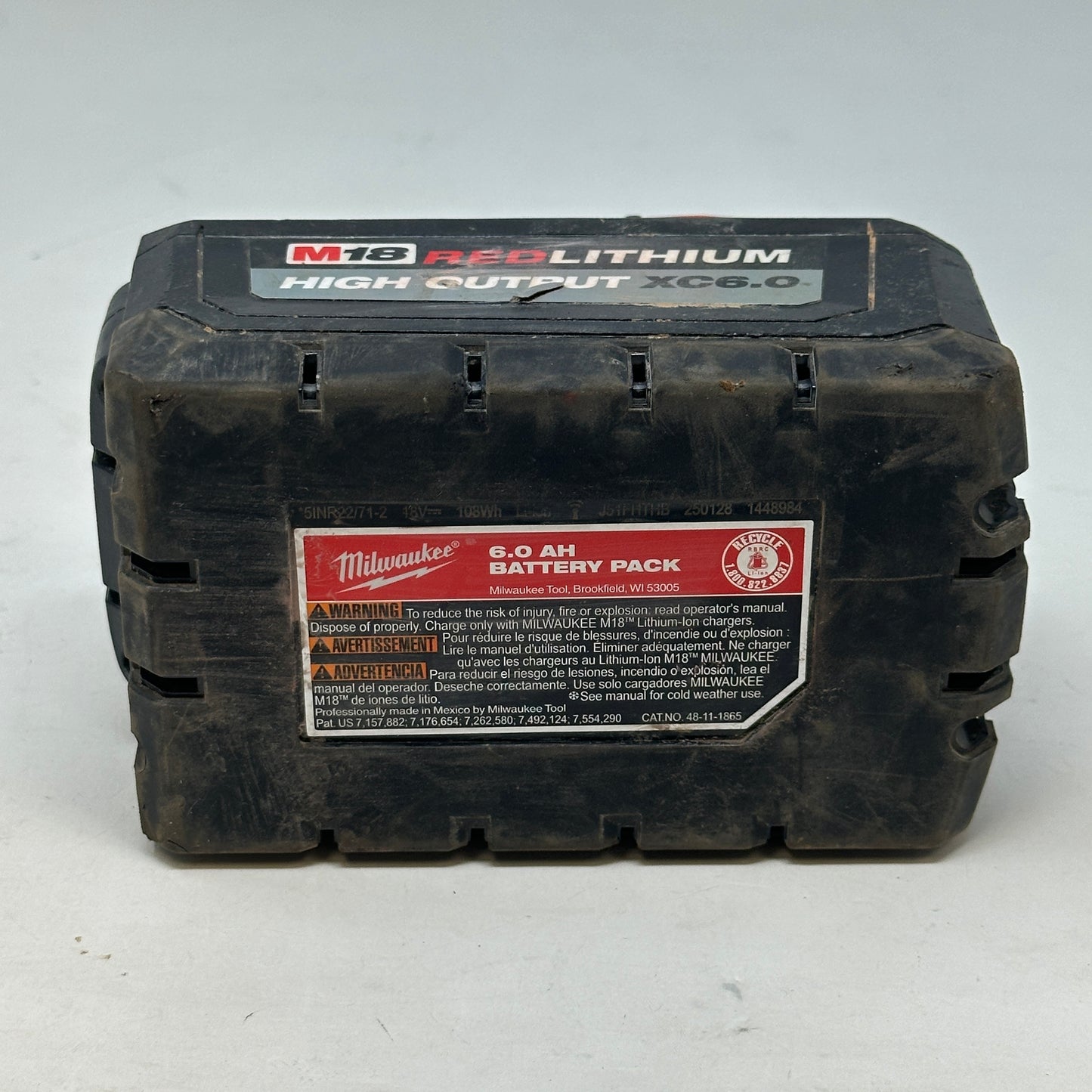 Milwaukee M18 XC6.0 Redlithium Ion Battery 48-11-1865
