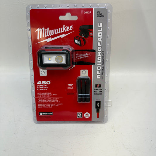New Milwaukee 2012R Rechargeable Magnetic Headlamp & Task Light