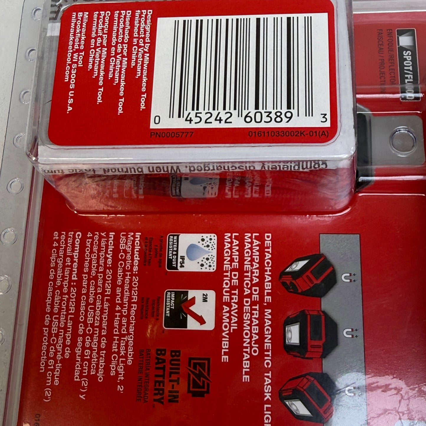 New Milwaukee 2012R Rechargeable Magnetic Headlamp & Task Light