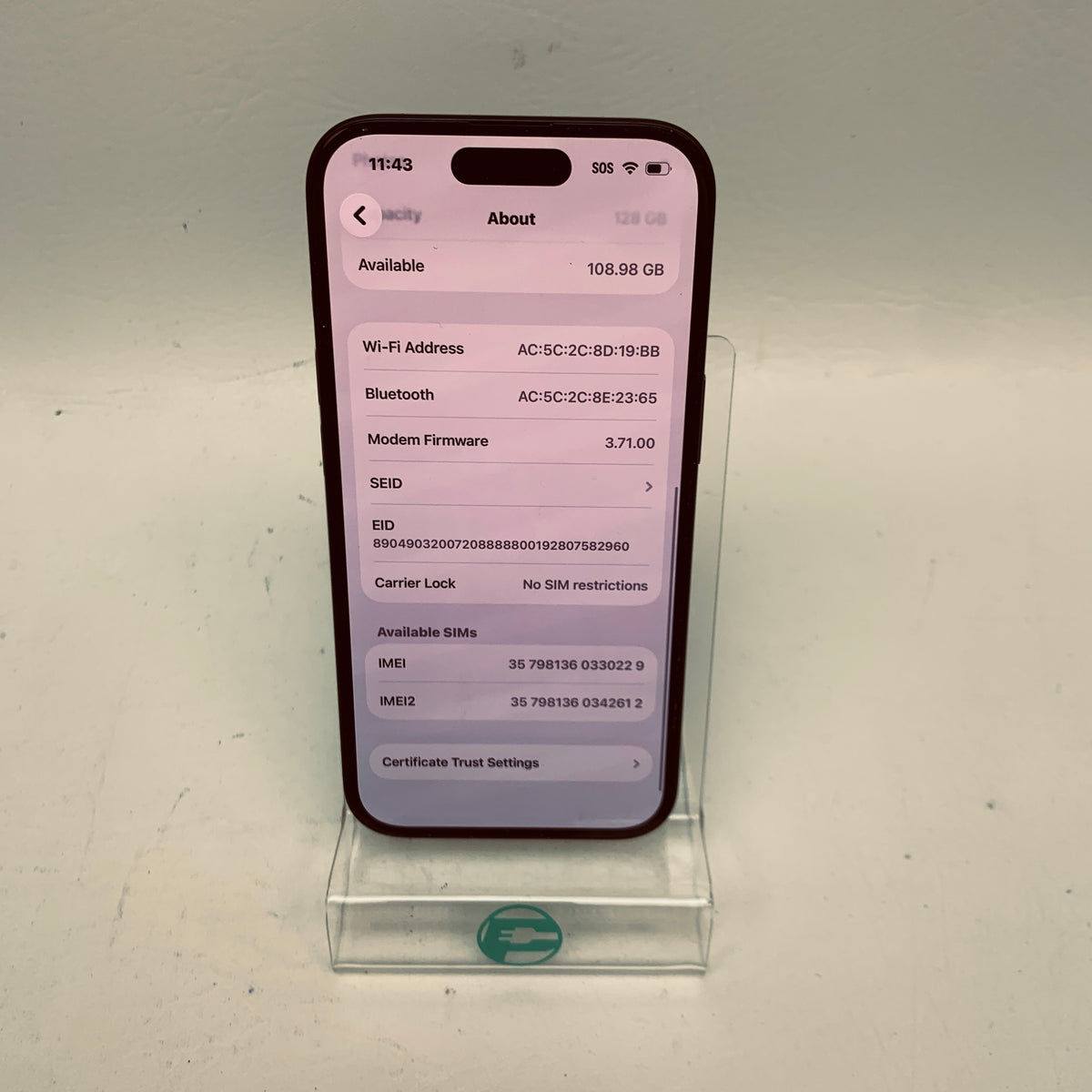 Factory Unlocked Apple iPhone 15 128GB Black MTPJ3LL/A
