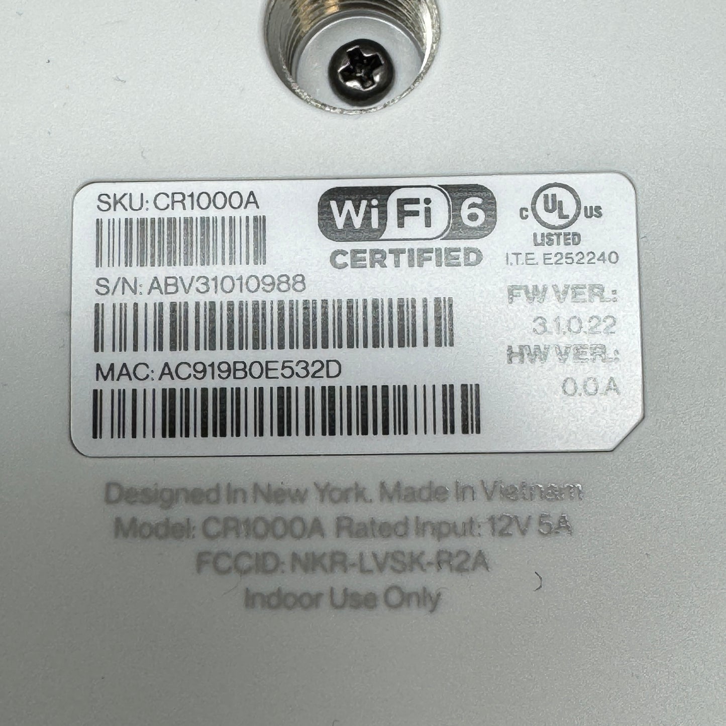 Verizon CR1000A Tri Band WiFi 6E Mesh WiFi Router
