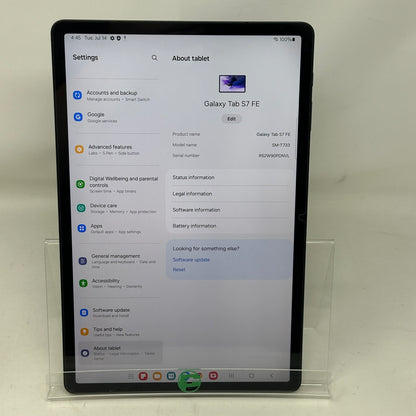 WiFi Only Samsung Galaxy Tab S7 FE 12.4" 64GB Black SM-T733