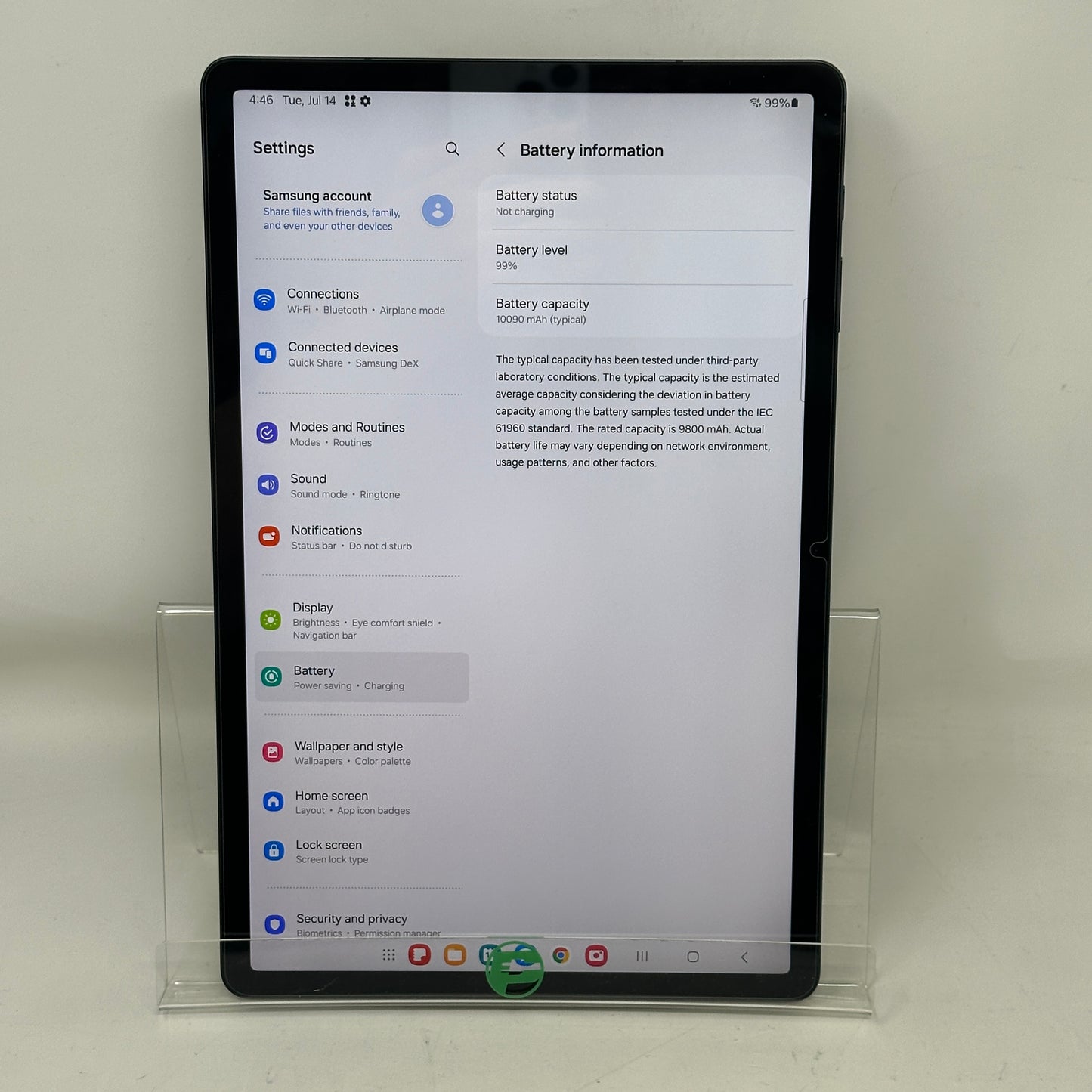 WiFi Only Samsung Galaxy Tab S7 FE 12.4" 64GB Black SM-T733