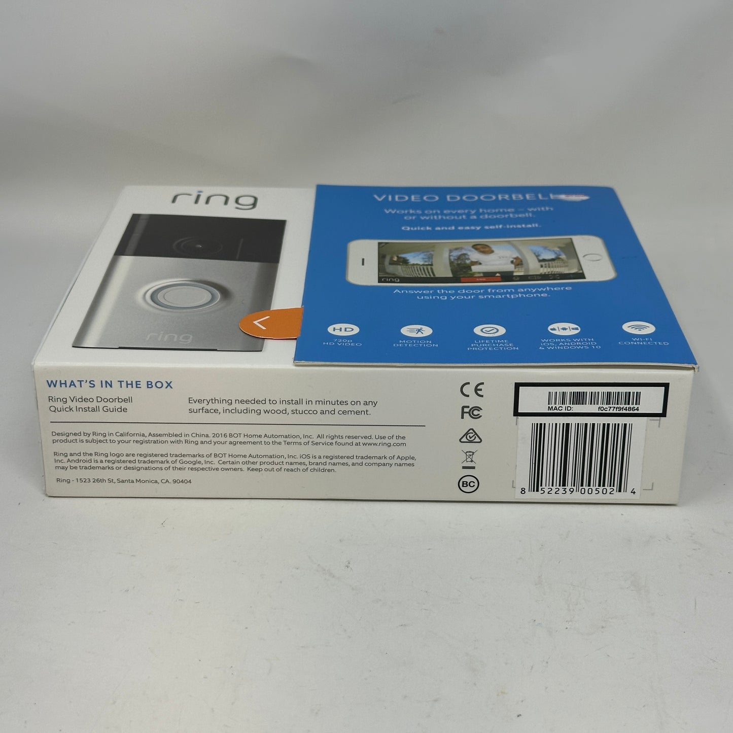 Ring 1st Gen Smart Video Doorbell 8VR1S5-SEN0