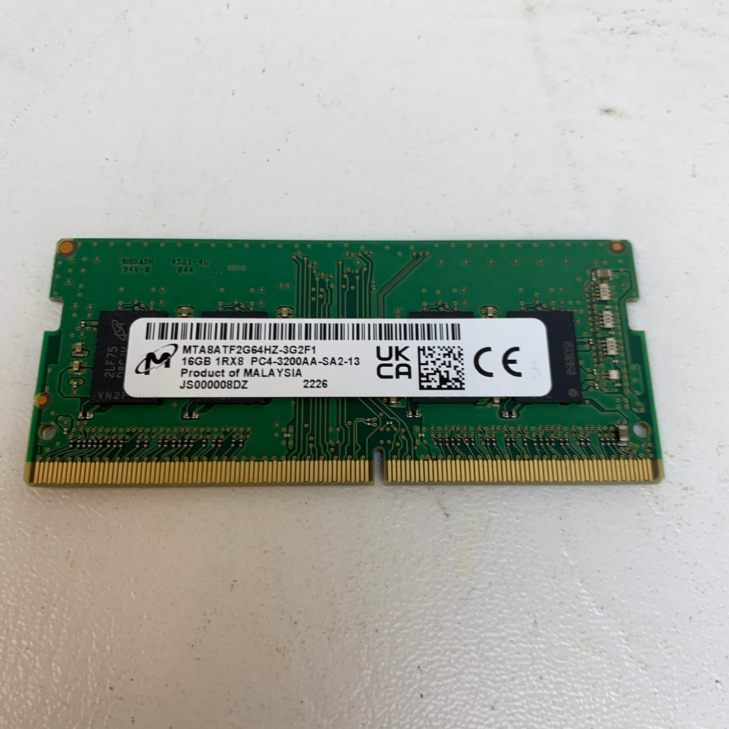Micron 1Rx8 PC4-3200AA-SA-11 16GB (1x16GB) RAM DDR4 3200MHz MTA8ATF2G64HZ