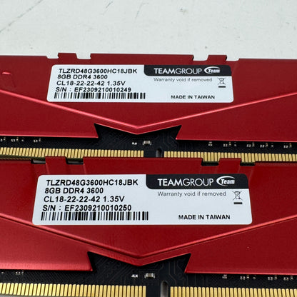 TeamGroup Vulcan Z 16GB (2x8GB) RAM DDR4 3600MHz TLZRD48G3600HC18JBK
