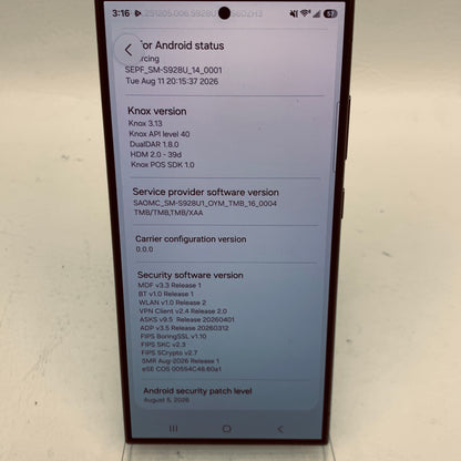 Factory Unlocked Samsung Galaxy S24 Ultra 256GB SM-S928U1 Titanium Black