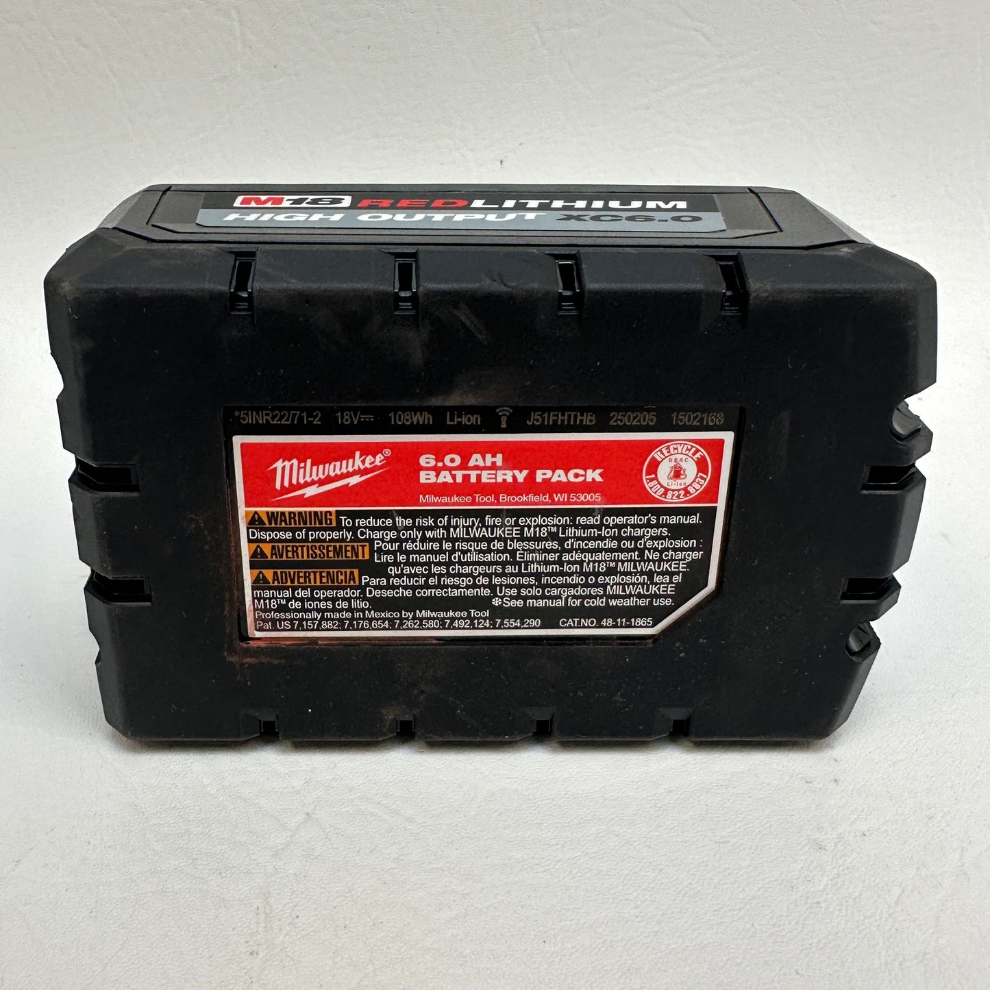 Milwaukee18-Volt Lithium-Ion High Output Battery 6.0Ah