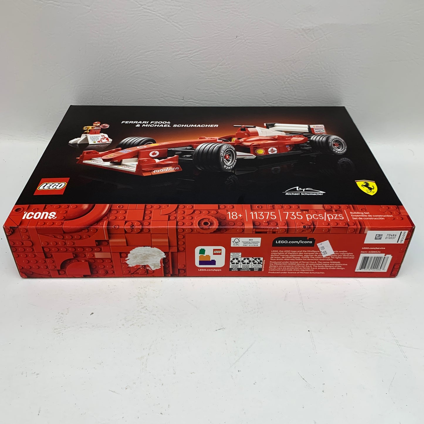 New LEGO Icons Ferrari F2004 & Michael Schumacher Building Set 11375