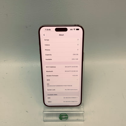 Factory Unlocked Apple iPhone 15 Pro Max 256GB Natural Titanium MU683LL/A