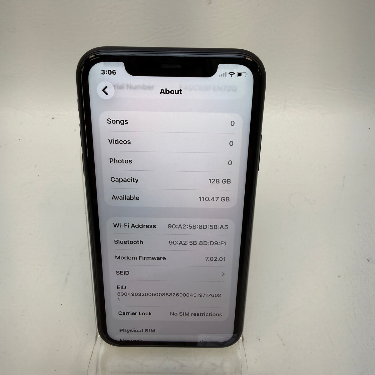 Factory Unlocked Apple iPhone 11 128GB Black MWKU2LL/A
