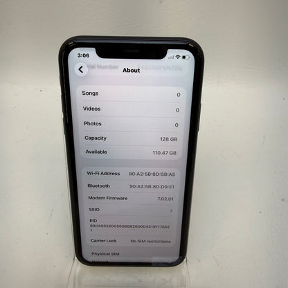 Factory Unlocked Apple iPhone 11 128GB Black MWKU2LL/A