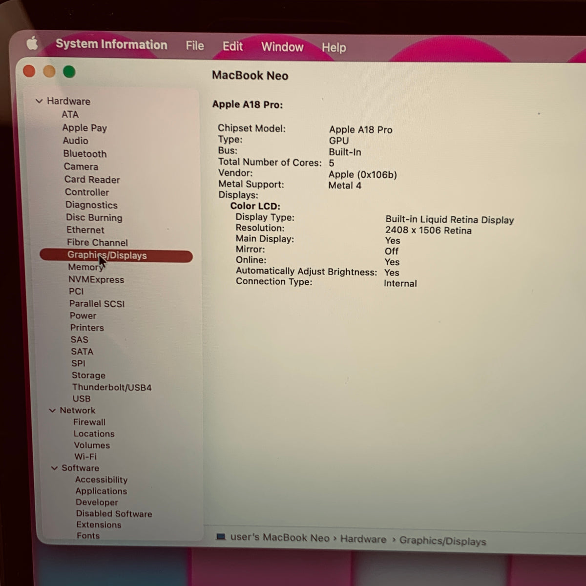 2026 Apple MacBook Neo 13" A18 Pro 5C GPU 4.0GHz 8GB RAM 512GB SSD MHFJ4LL/A