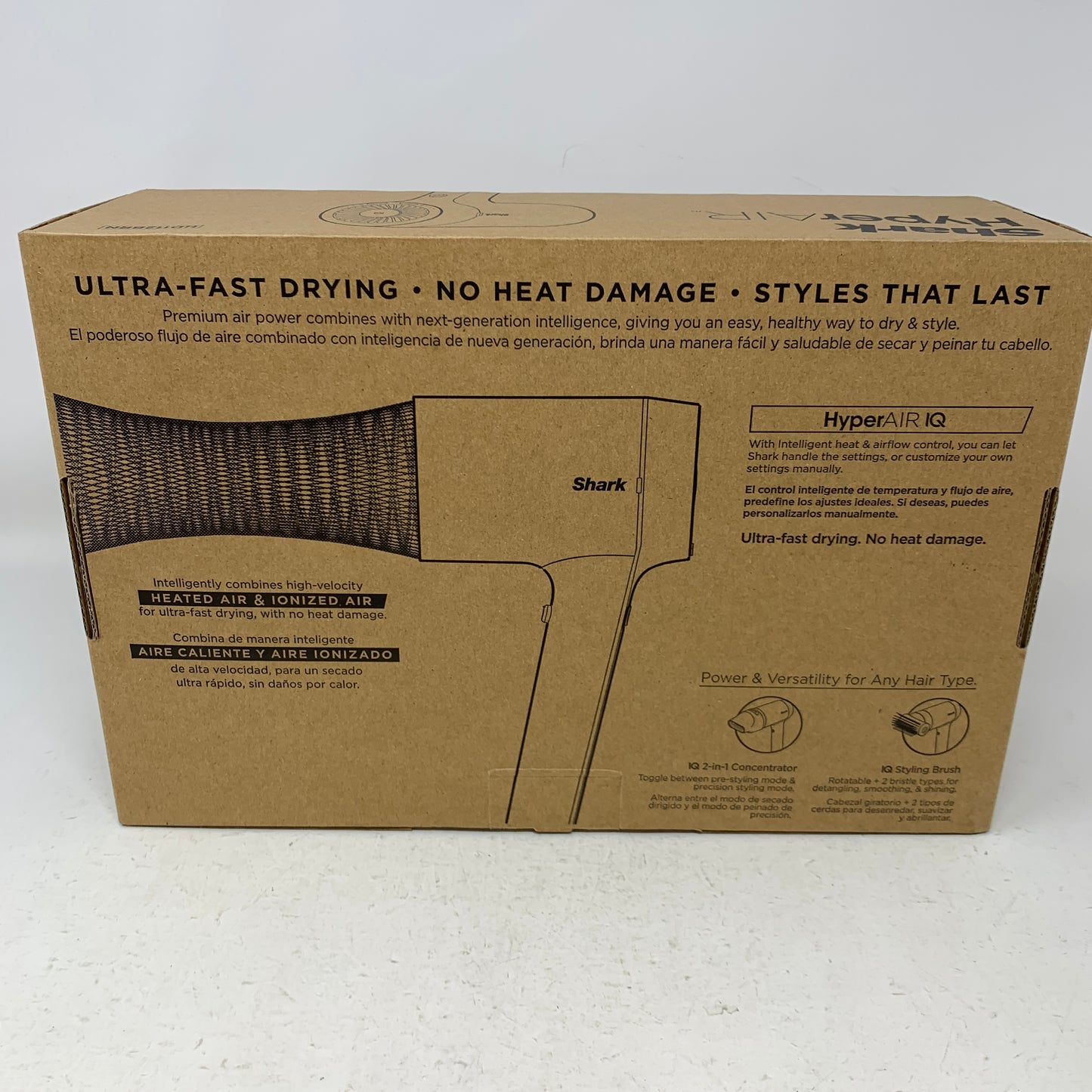 Shark HD112BRN HyperAir Hair Dryer with IQ 2-in-1 Concentrator & Styling Brush