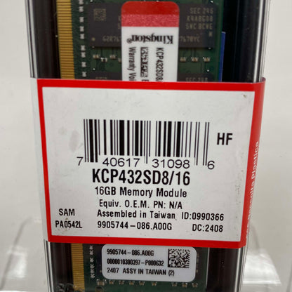 New Kingston KCP432SD8/16 16GB (1x16GB) RAM DDR4 3200MHz