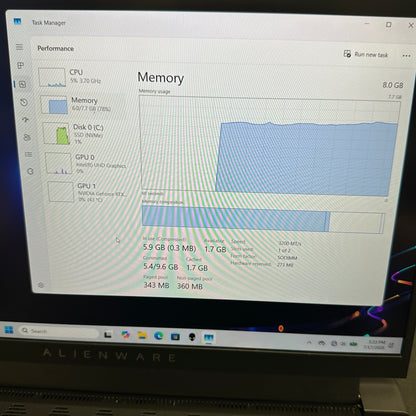 Alienware M15 R6-OL59QDT 15.6" i7-11800H 2.3GHz 8GB RAM 256GB SSD GeForce RTX