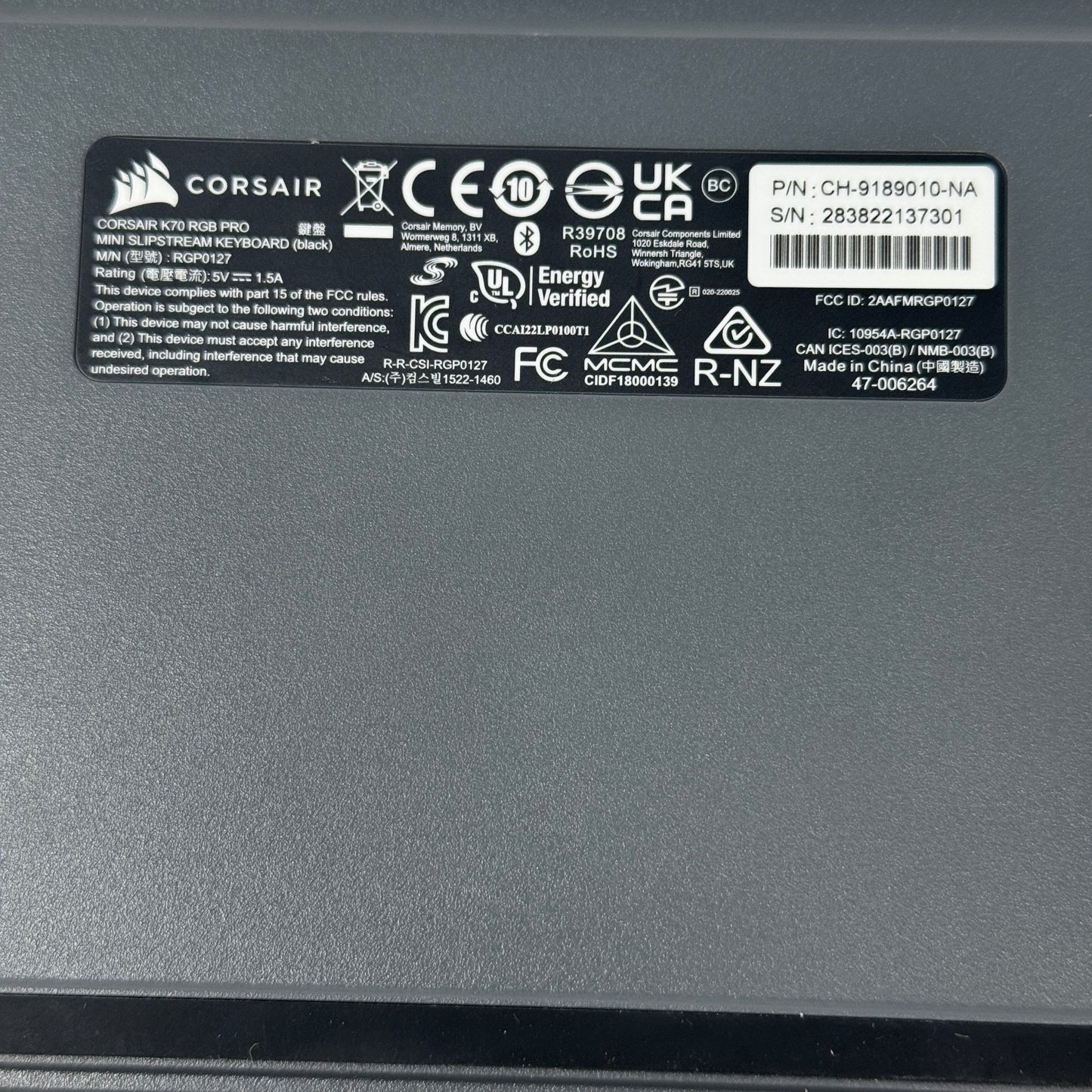 Corsair K70 Pro RGB Mini Gaming Keyboard CH-9189010-NA