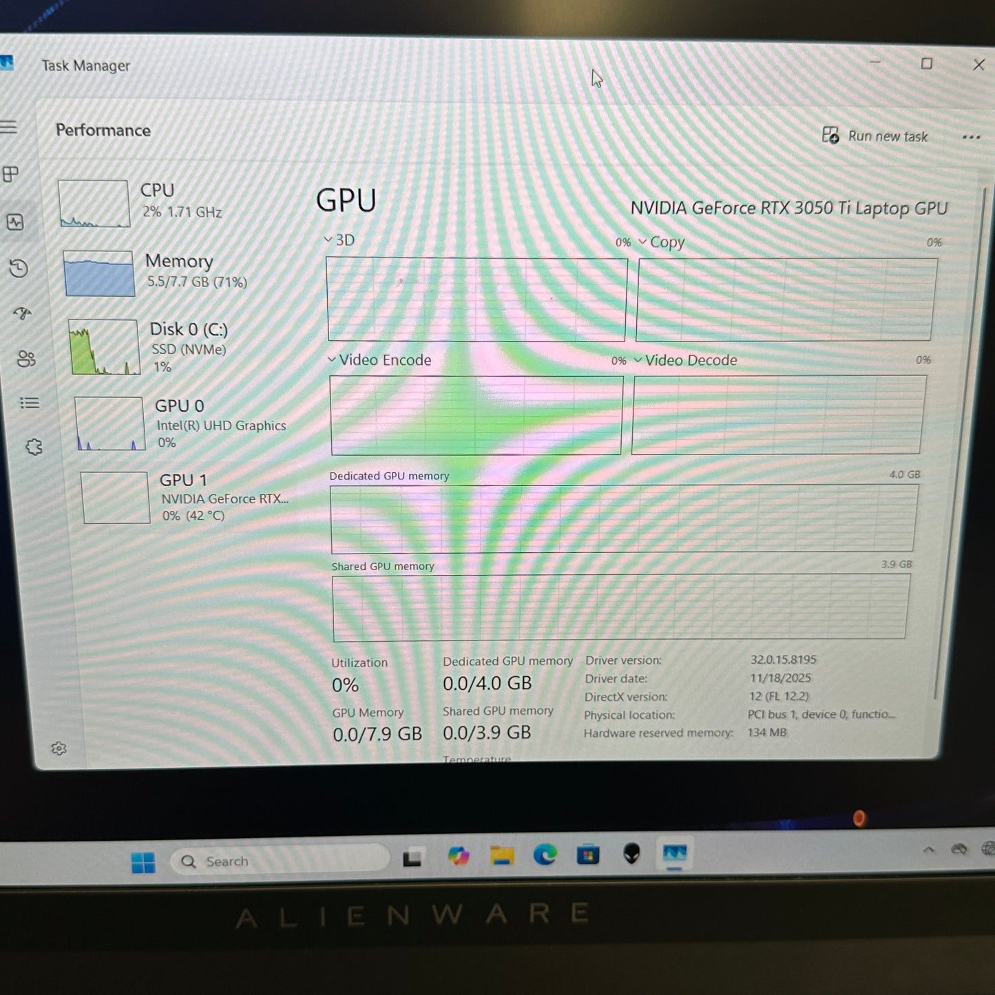 Alienware M15 R6-OL59QDT 15.6" i7-11800H 2.3GHz 8GB RAM 256GB SSD GeForce RTX