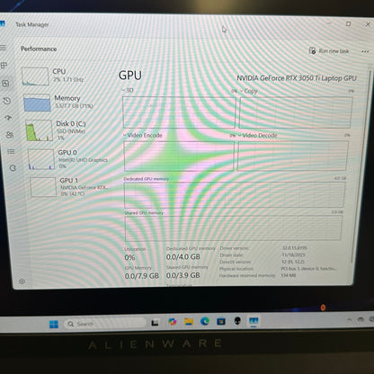 Alienware M15 R6-OL59QDT 15.6" i7-11800H 2.3GHz 8GB RAM 256GB SSD GeForce RTX
