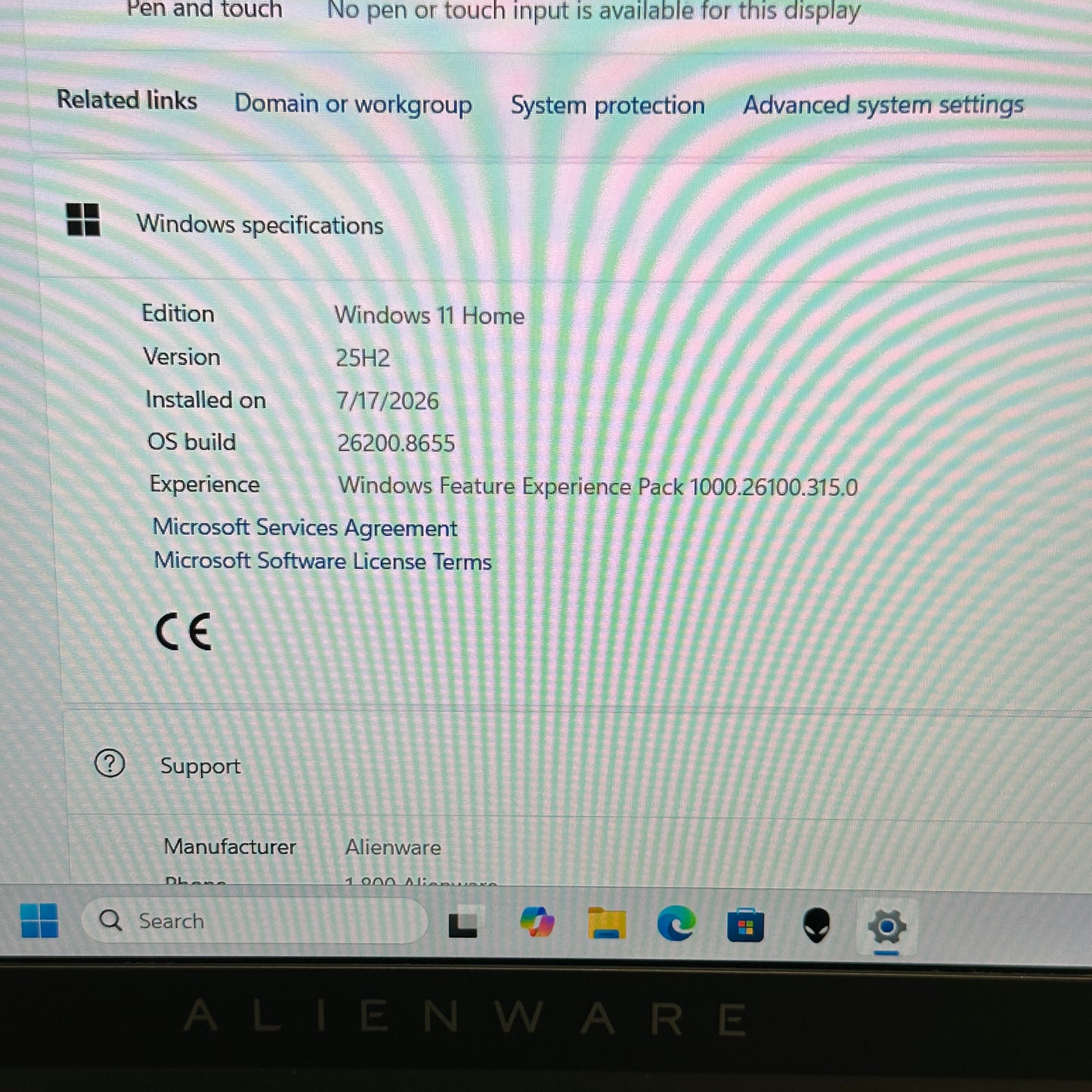 Alienware M15 R6-OL59QDT 15.6" i7-11800H 2.3GHz 8GB RAM 256GB SSD GeForce RTX