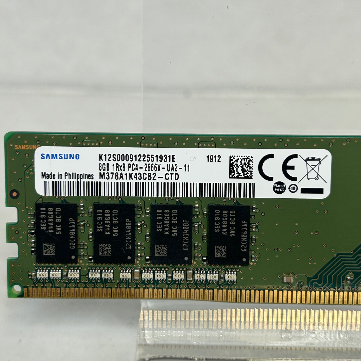 Samsung PC4-2666V-UA2 8GB (1x8GB) RAM DDR4 2666MHz M378A1K43CB2-CTD
