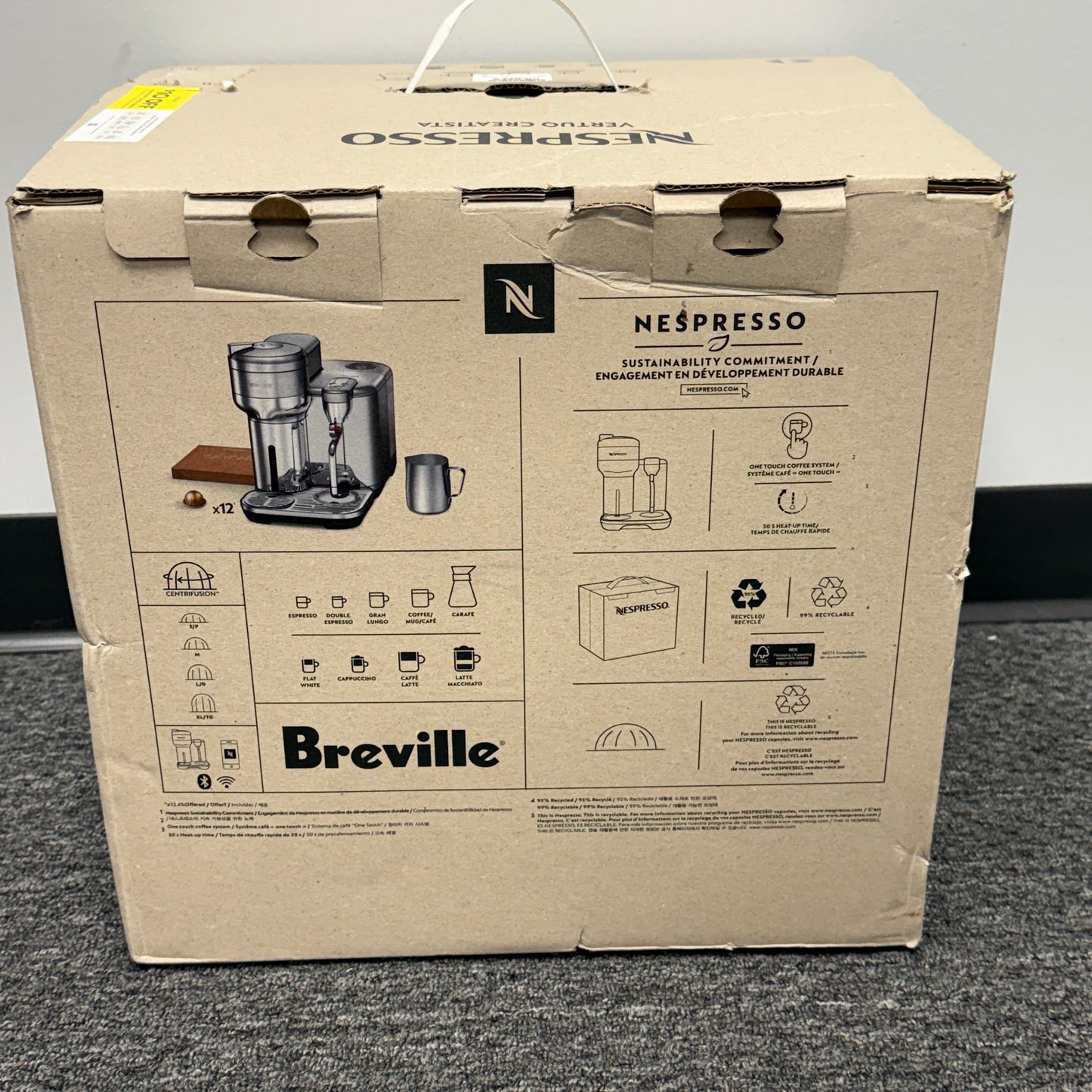 New Nespresso Vertuo Creatista by Breville BVE850BSS Stainless Steel Coffee Maker