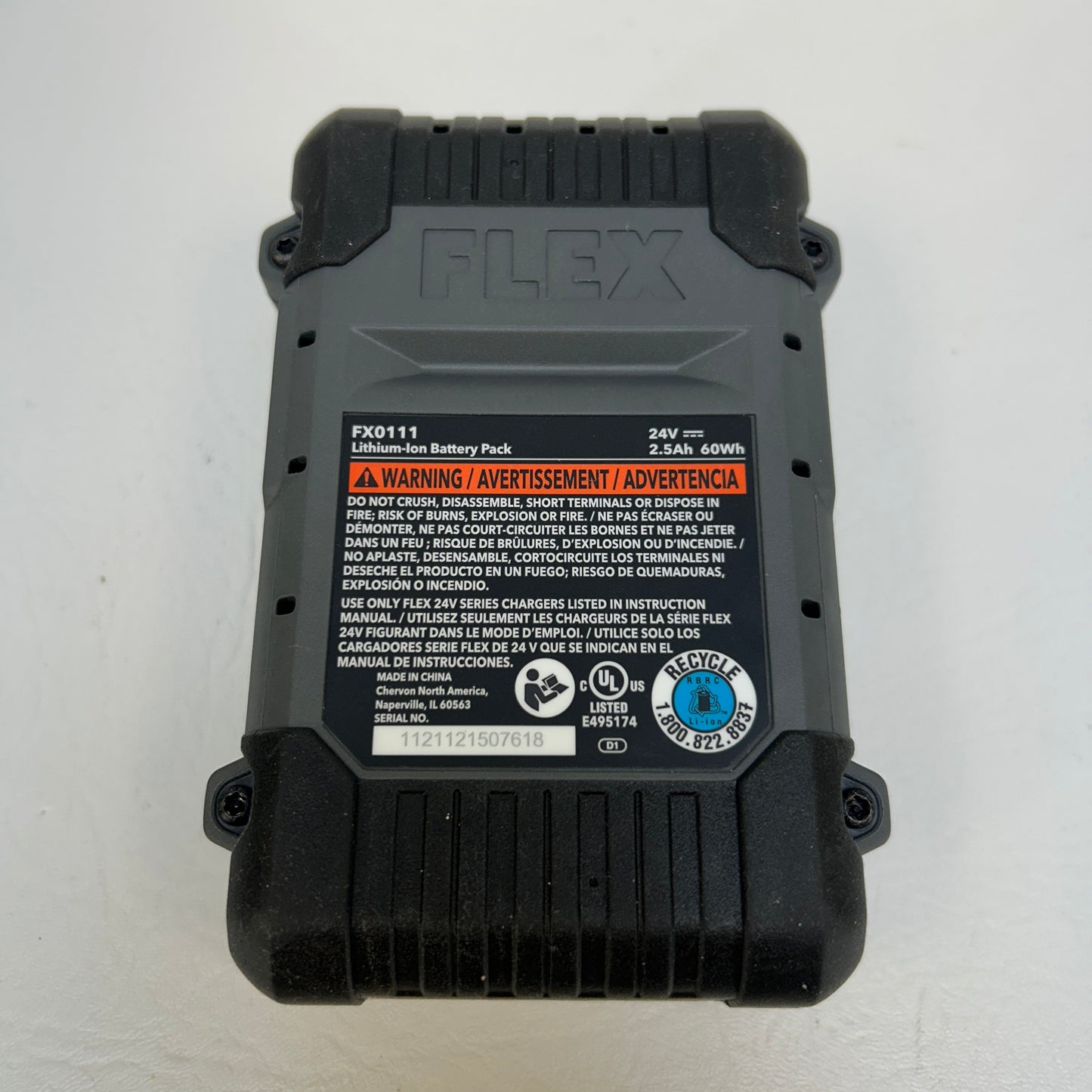 Flex FX0111 24V Lithium-Ion Battery Pack Gray
