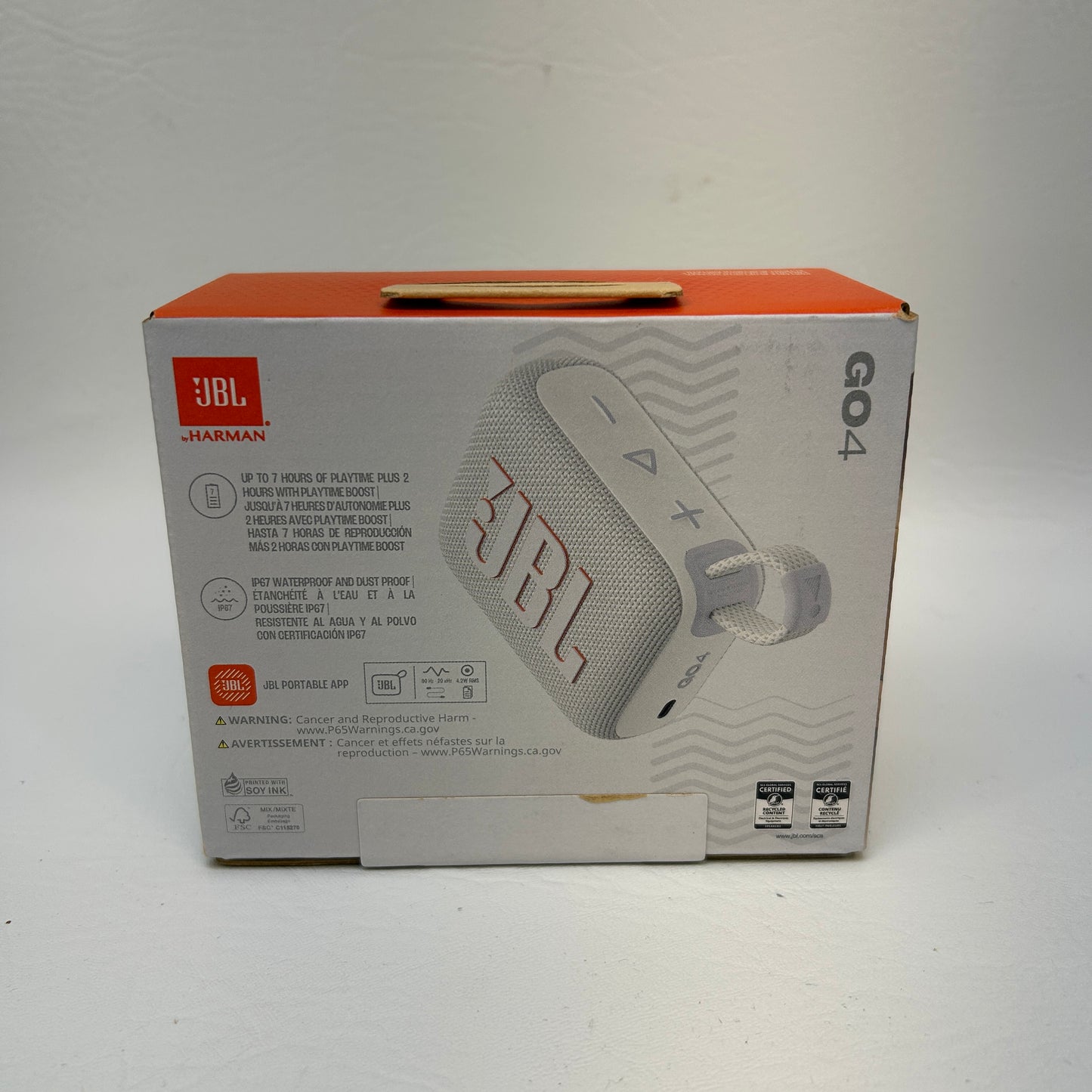 New JBL Go 4 Portable Wireless Bluetooth Speaker White JBLGO4WHTAMAC