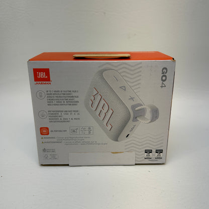 New JBL Go 4 Portable Wireless Bluetooth Speaker White JBLGO4WHTAMAC