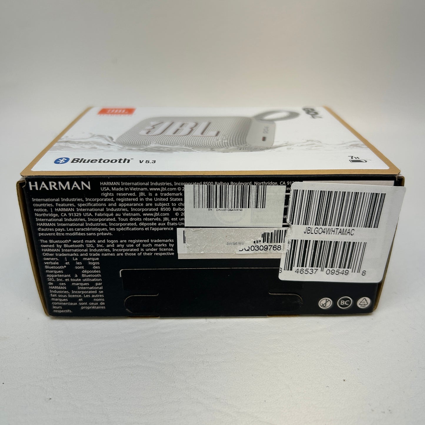 New JBL Go 4 Portable Wireless Bluetooth Speaker White JBLGO4WHTAMAC