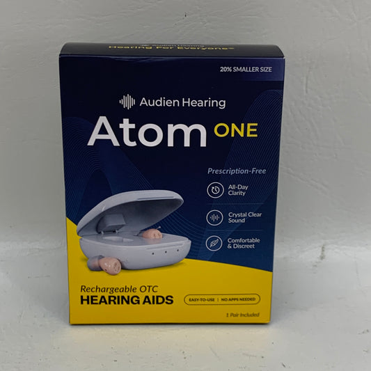 New Audien Atom ONE OTC Hearing Aids AT1RB004 Rechargeable