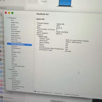 2026 Apple MacBook Air 13" M5 8C GPU 4.6GHz 16GB RAM 512GB SSD A3449