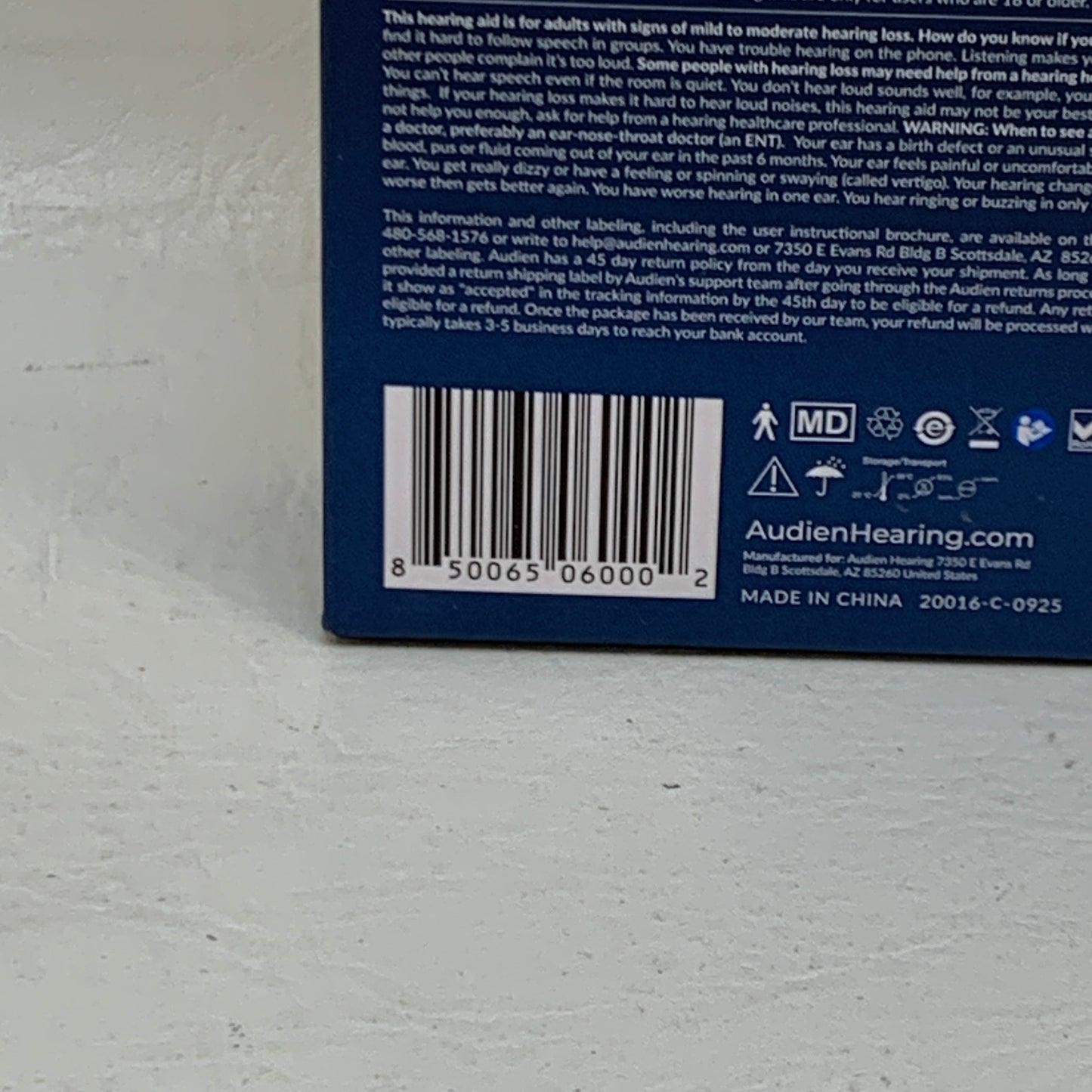 New Audien Atom ONE OTC Hearing Aids AT1RB004 Rechargeable