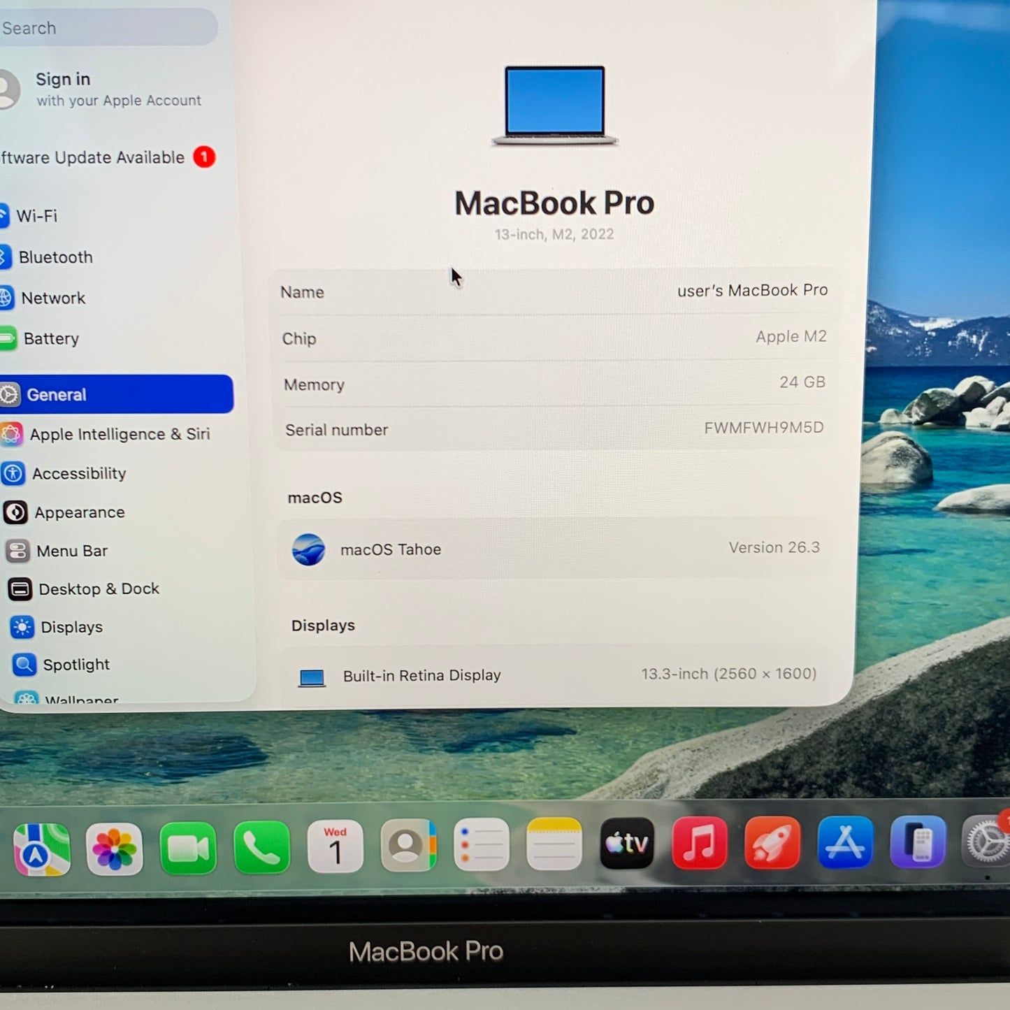 2022 Apple MacBook Pro 13.3" M2 10C GPU 3.5GHz 24GB RAM 1TB SSD MNEX3LL/A