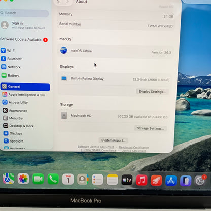 2022 Apple MacBook Pro 13.3" M2 10C GPU 3.5GHz 24GB RAM 1TB SSD MNEX3LL/A