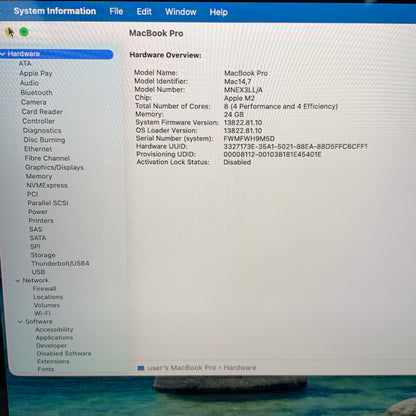 2022 Apple MacBook Pro 13.3" M2 10C GPU 3.5GHz 24GB RAM 1TB SSD MNEX3LL/A