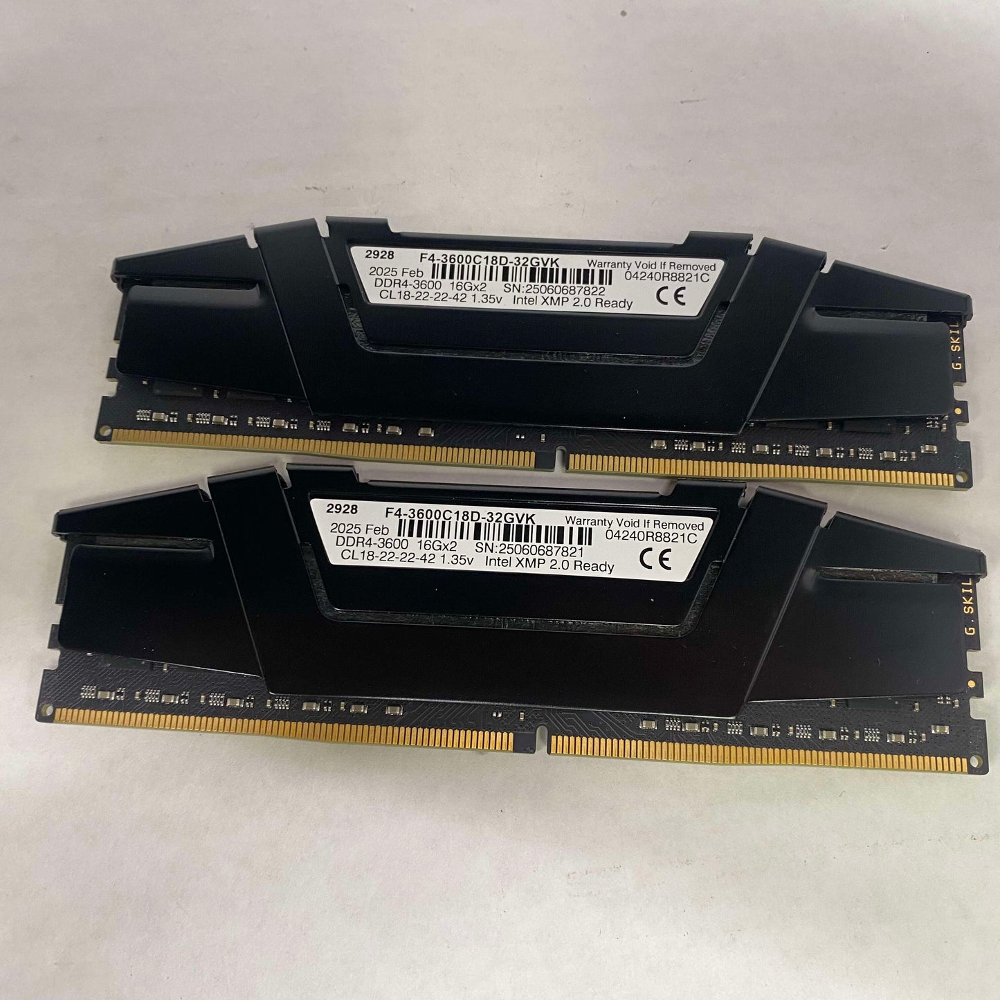 G.Skill Ripjaws V 32GB (2x16GB) RAM DDR4 3600MHz F4-3600C18D-32GVK
