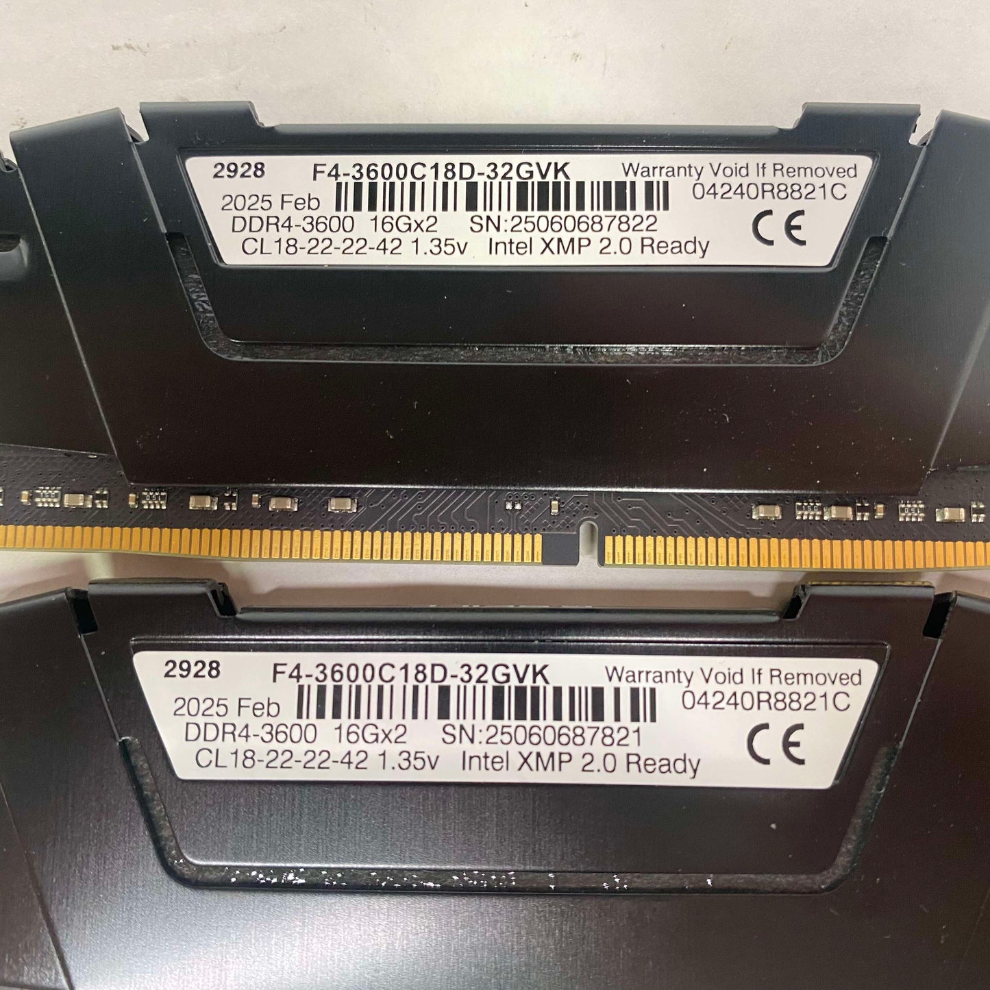 G.Skill Ripjaws V 32GB (2x16GB) RAM DDR4 3600MHz F4-3600C18D-32GVK