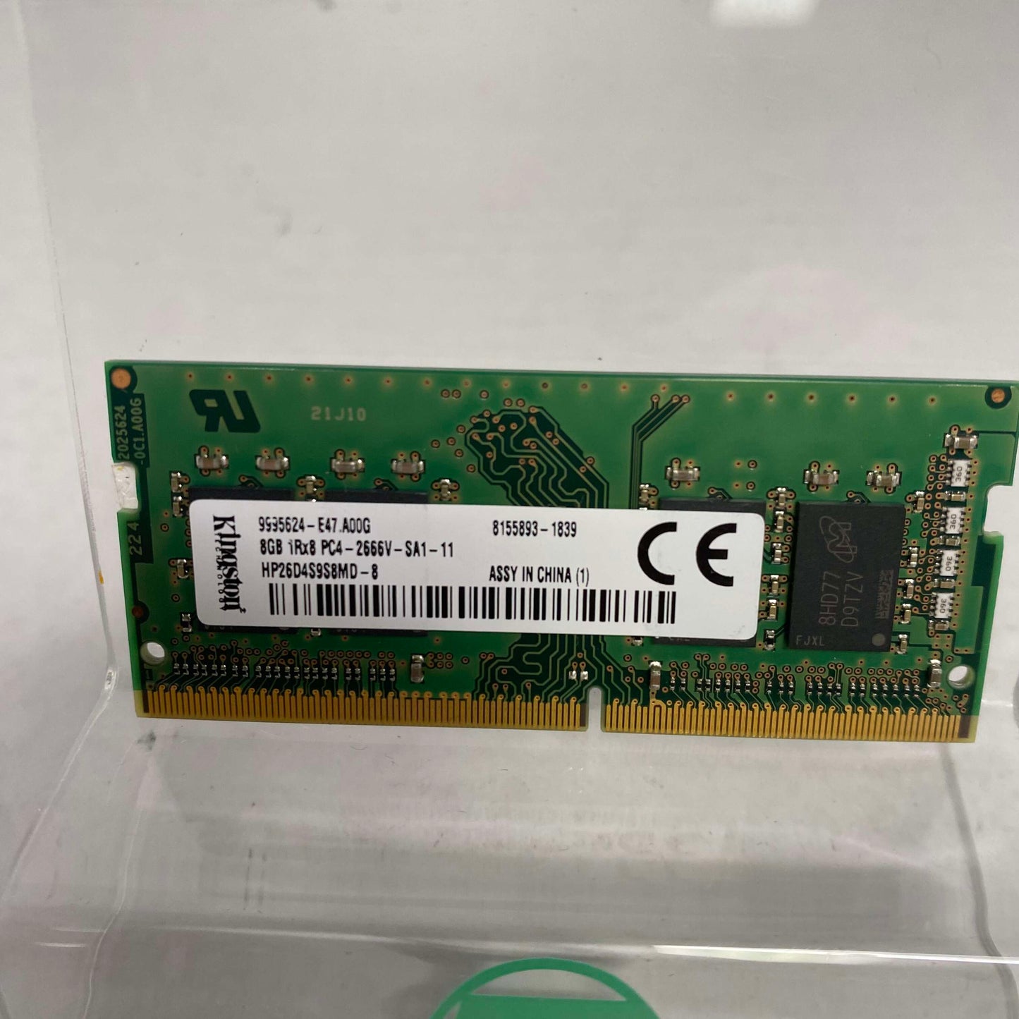Kingston 1Rx8 PC4-2666V-SA1-11 8GB (1x8GB) RAM DDR4 2666MHz HP26D4S9S8MD-8