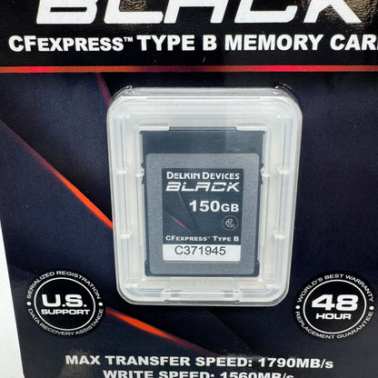 New Delkin Black 150GB 1725MB/s CFexpress Type B Memory Card