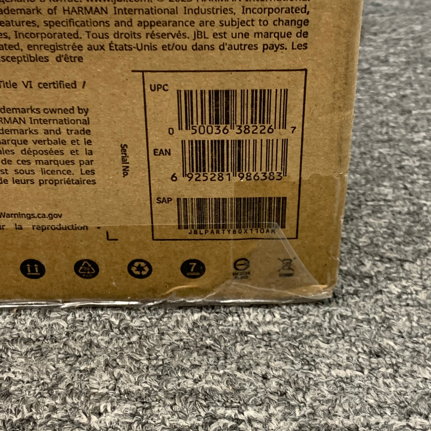 New JBL PartyBox 110 Portable Party Speaker Black JBLPARTYBOX110AM