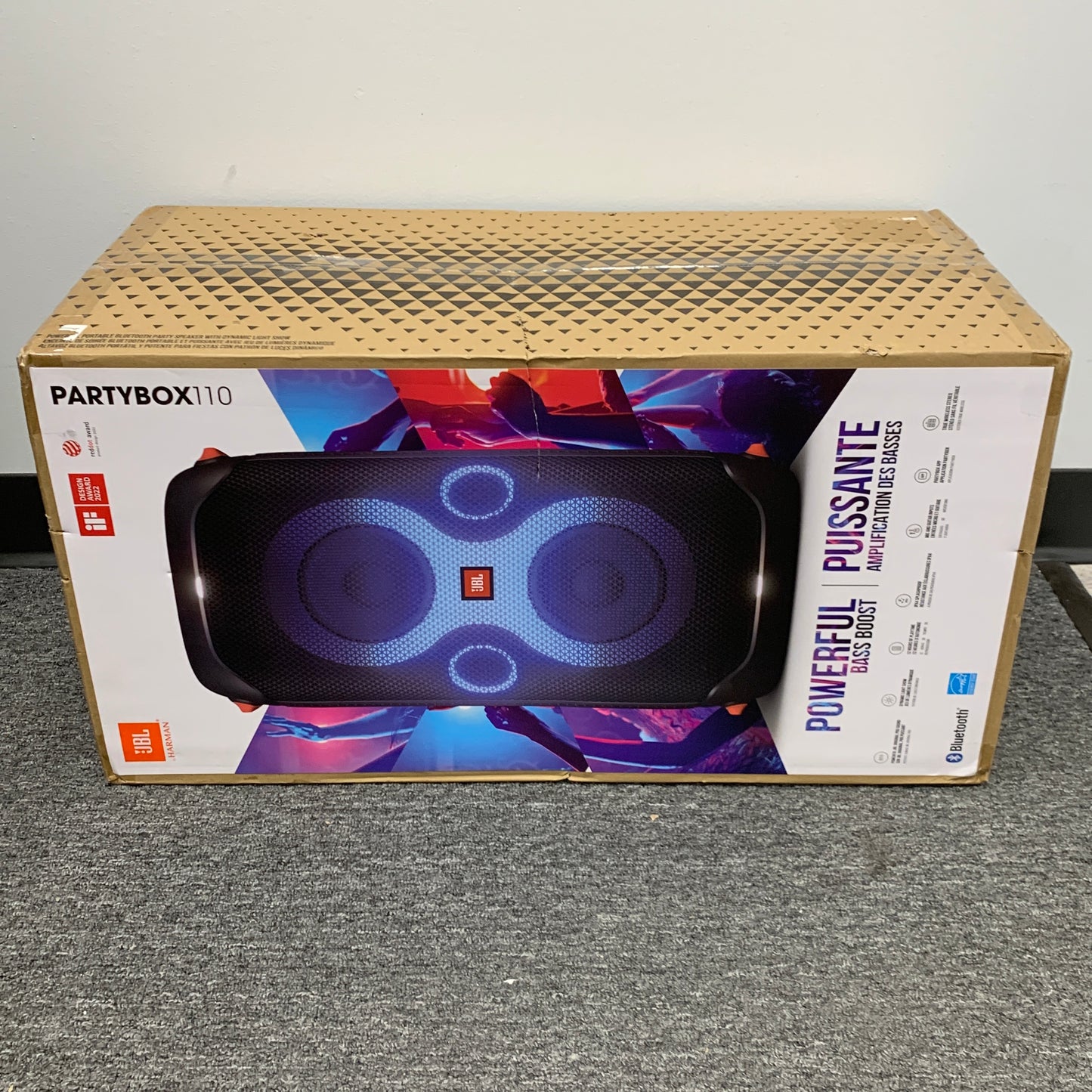 New JBL PartyBox 110 Portable Party Speaker Black JBLPARTYBOX110AM