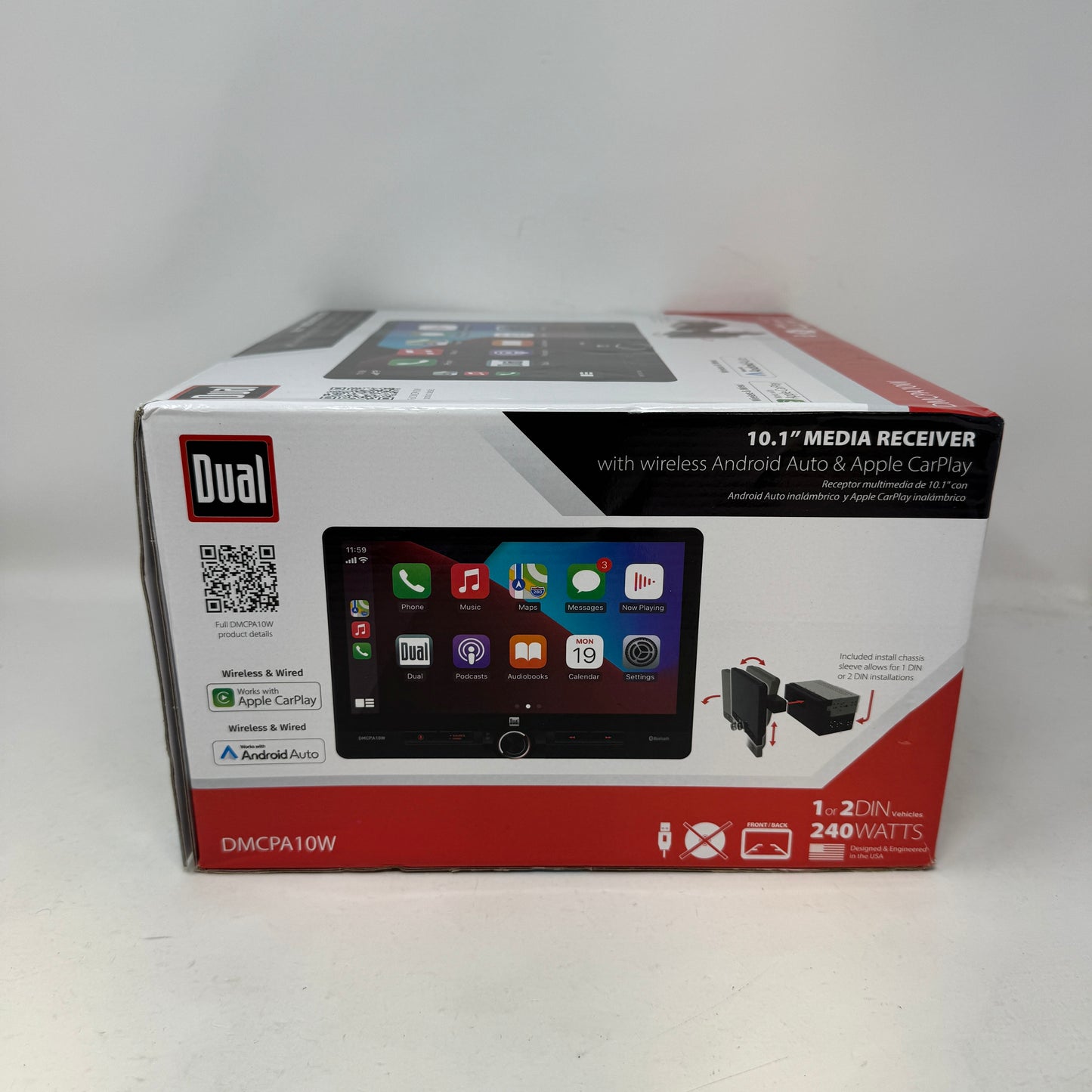 New Dual Electronics DMCPA10W 10.1" Floating Touchscreen Bluetooth Car Receiver