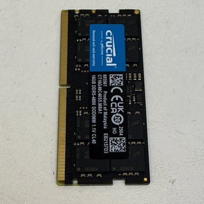 Crucial 16GB (1x16GB) DDR5-4800 SODIMM RAM CT16G48C40S5.M8A1