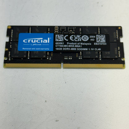 Crucial 16GB (1x16GB) DDR5-4800 SODIMM RAM CT16G48C40S5.M8A1