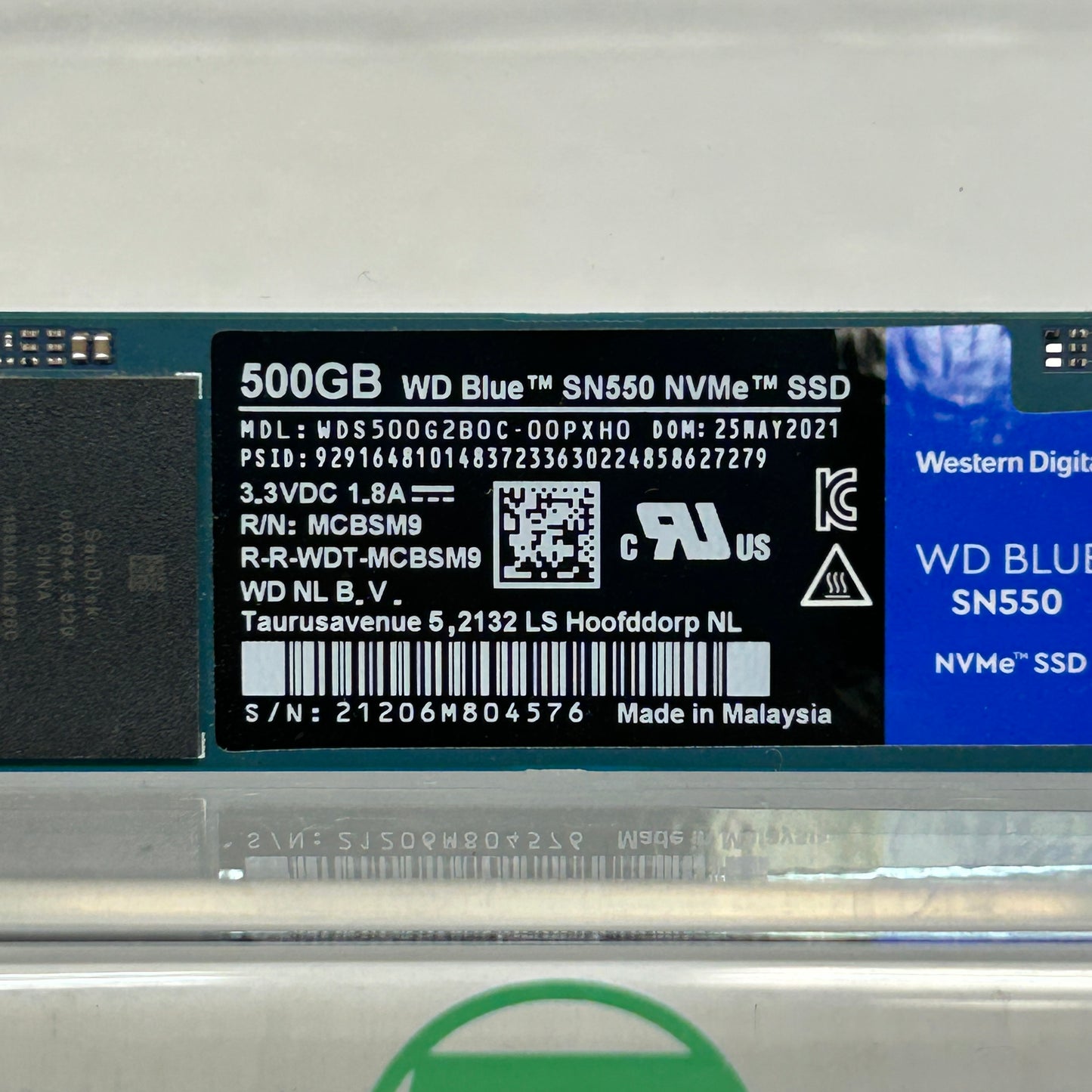 Western Digital WD M.2 2280 WD Blue SN550 500GB PCIe Gen3 x4 NVMe SSD WDS500G2B0
