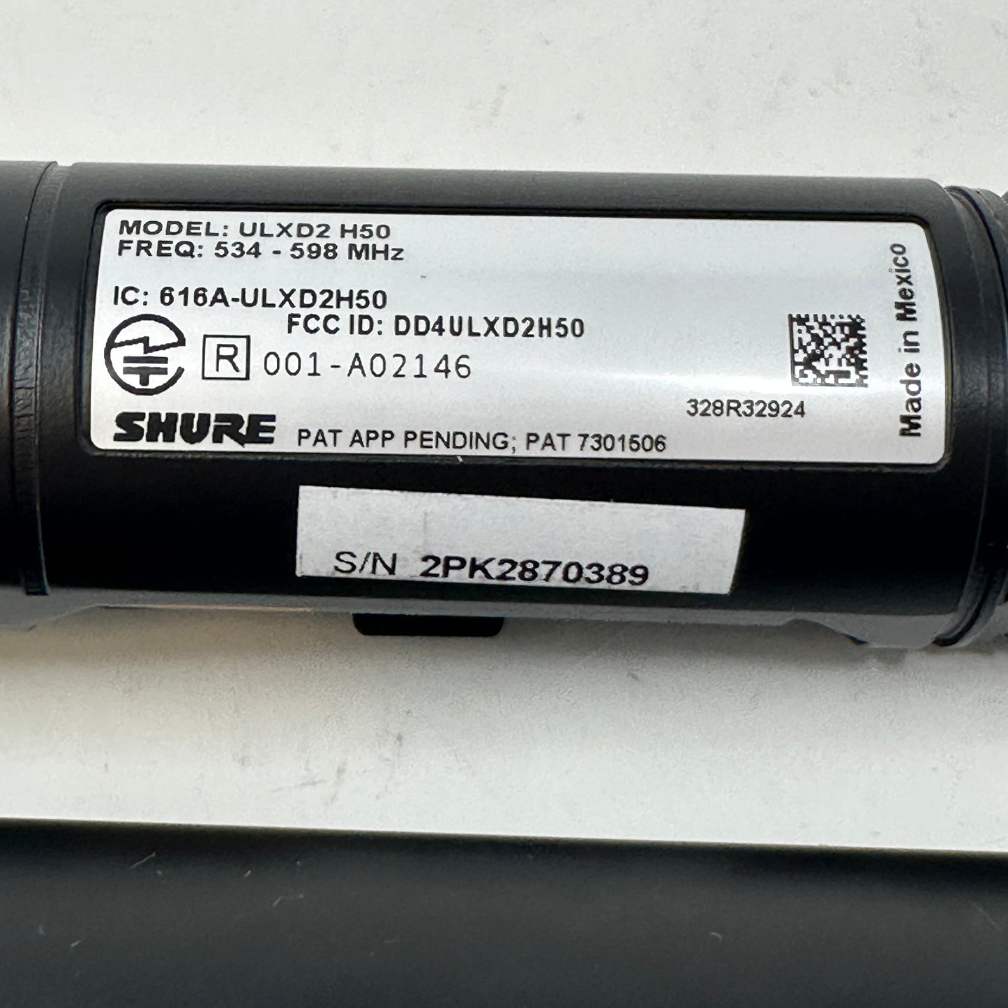 Shure ULXD2/B58A-H50 Handheld Wireless Microphone Transmitter 534-598 MHz
