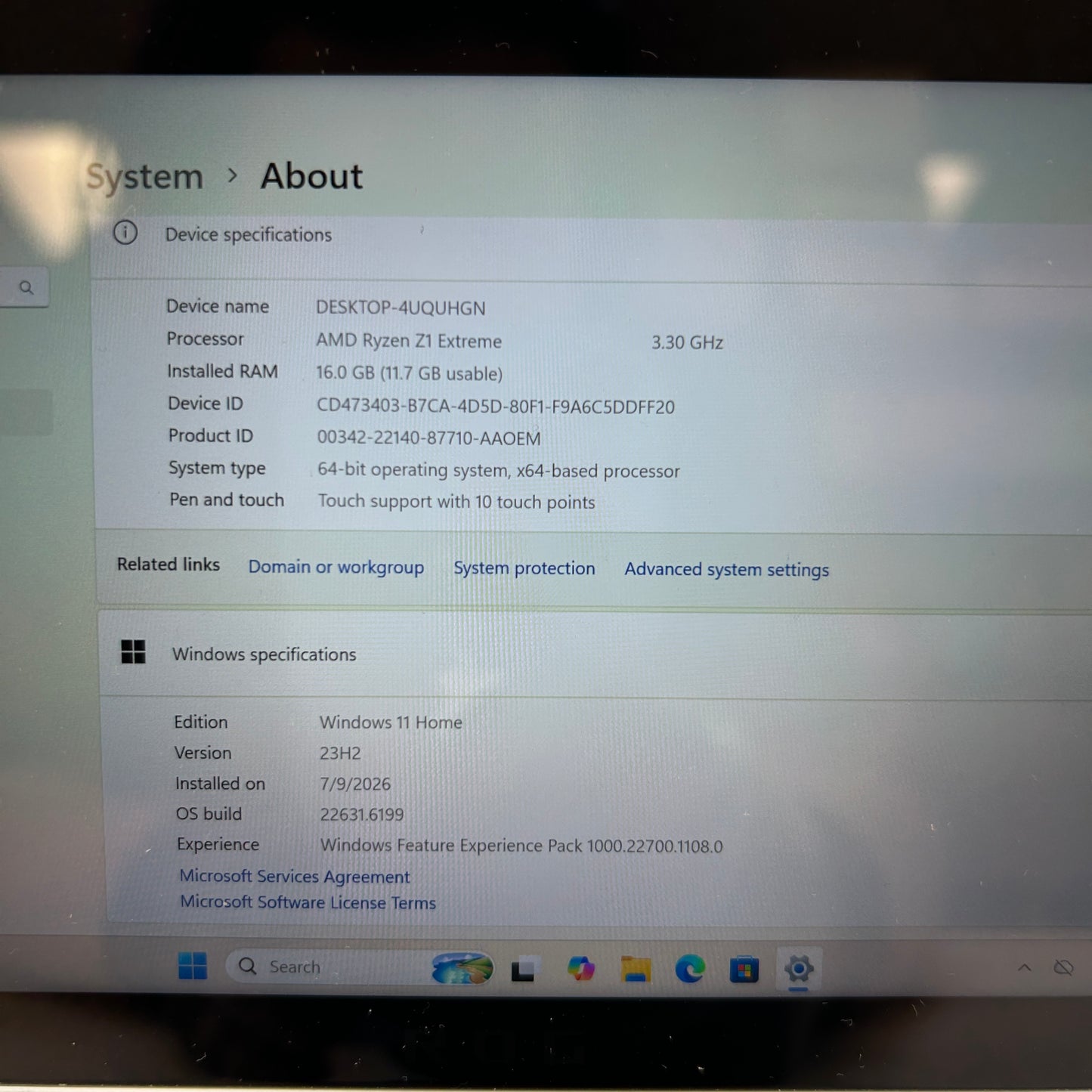 Asus ROG Ally 7" AMD Ryzen Z1 Extreme 16GB RAM 512GB White RC71L-ALLY.Z1X_512