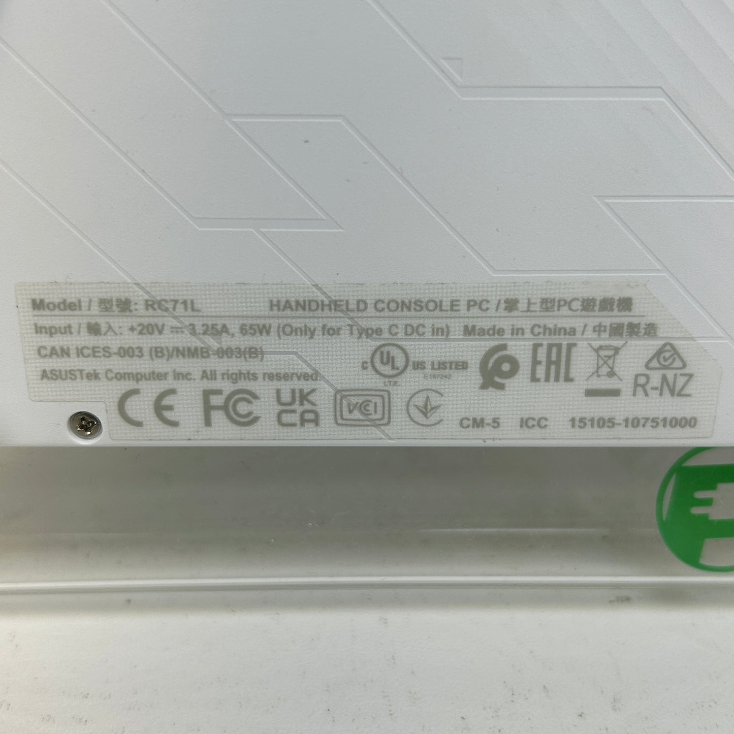 Asus ROG Ally 7" AMD Ryzen Z1 Extreme 16GB RAM 512GB White RC71L-ALLY.Z1X_512