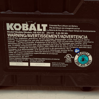 Kobalt KIW 124B-03 24v Max 1/2 Drive Brushless Impact Wrench